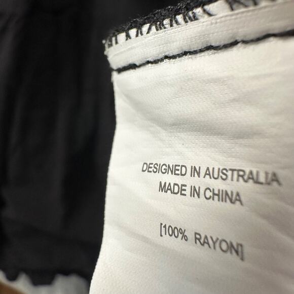 Petal + Pup Black Tiered Midi Dress Women's Small V-Neck Short Ruffle Sleeve - Picture 7 of 8